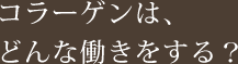 コラーゲンは、どんな働きをする？